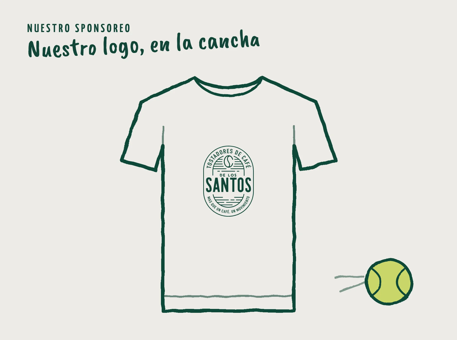Camiseta de pádel con el logo de Café de los Santos